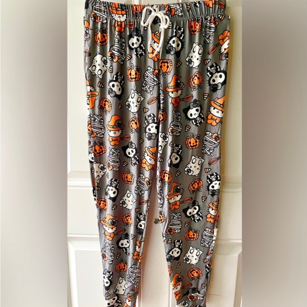 Hello Kitty Halloween Pajama Pants PJs M spooky fall jogger bottoms medium